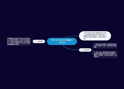 2015年下半年小学德育工作计划