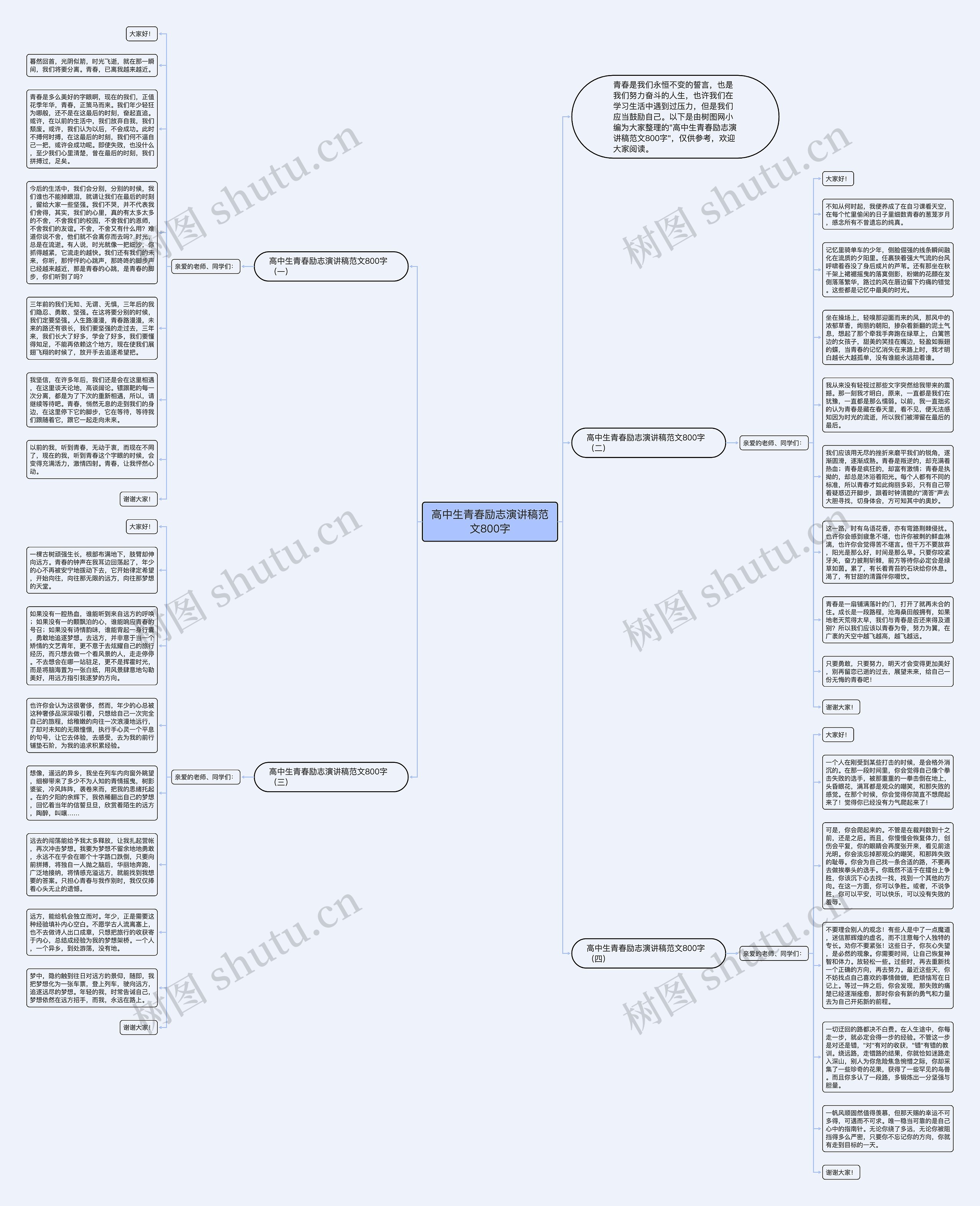 高中生青春励志演讲稿范文800字思维导图