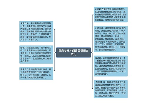 重庆专升本阅读英语短文技巧