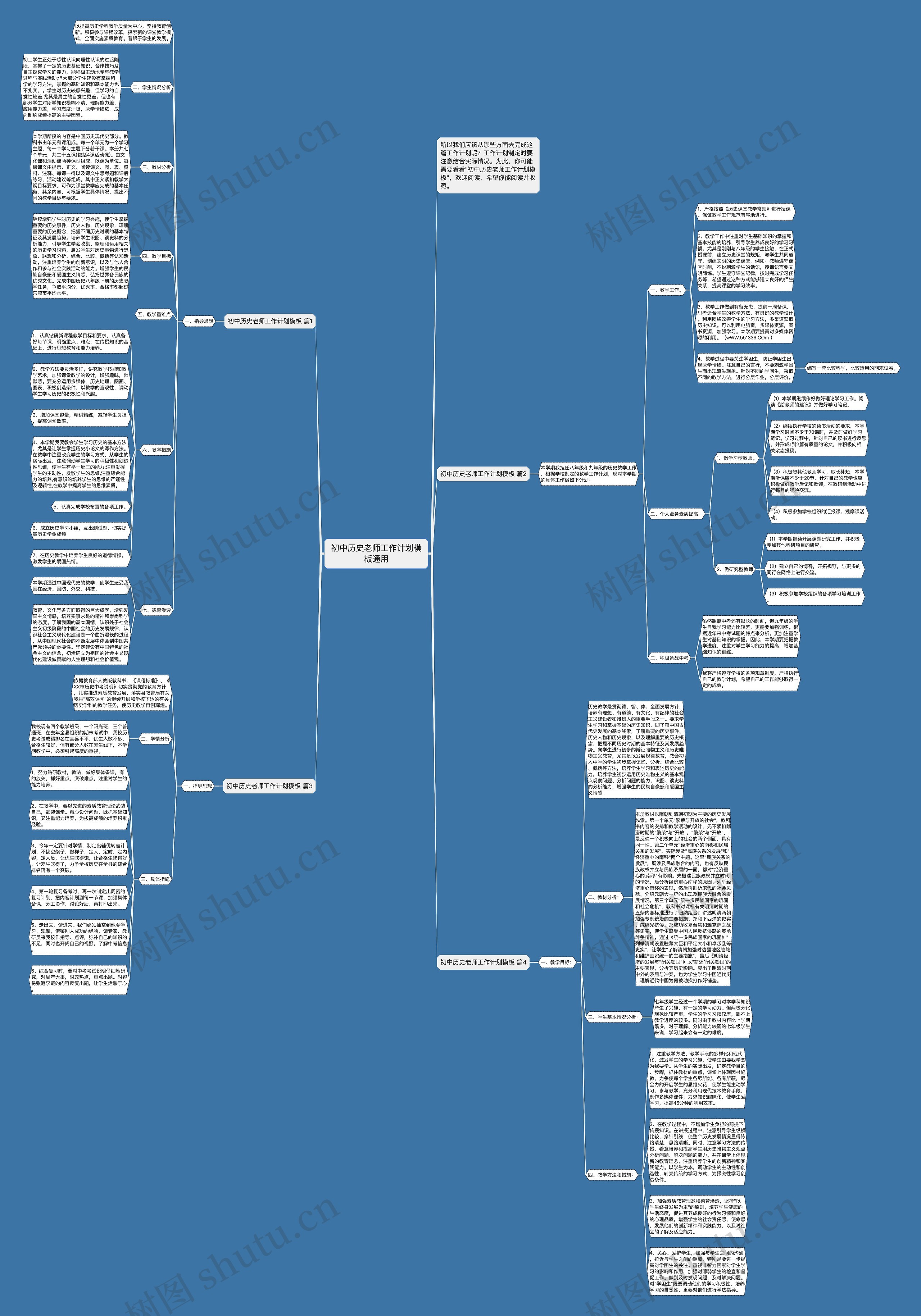 初中历史老师工作计划通用思维导图
