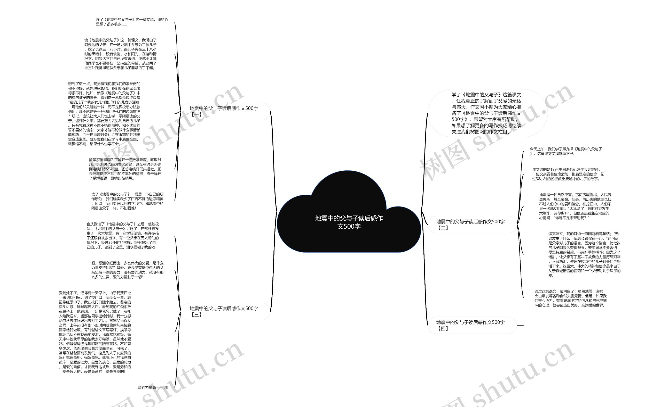地震中的父与子读后感作文500字思维导图