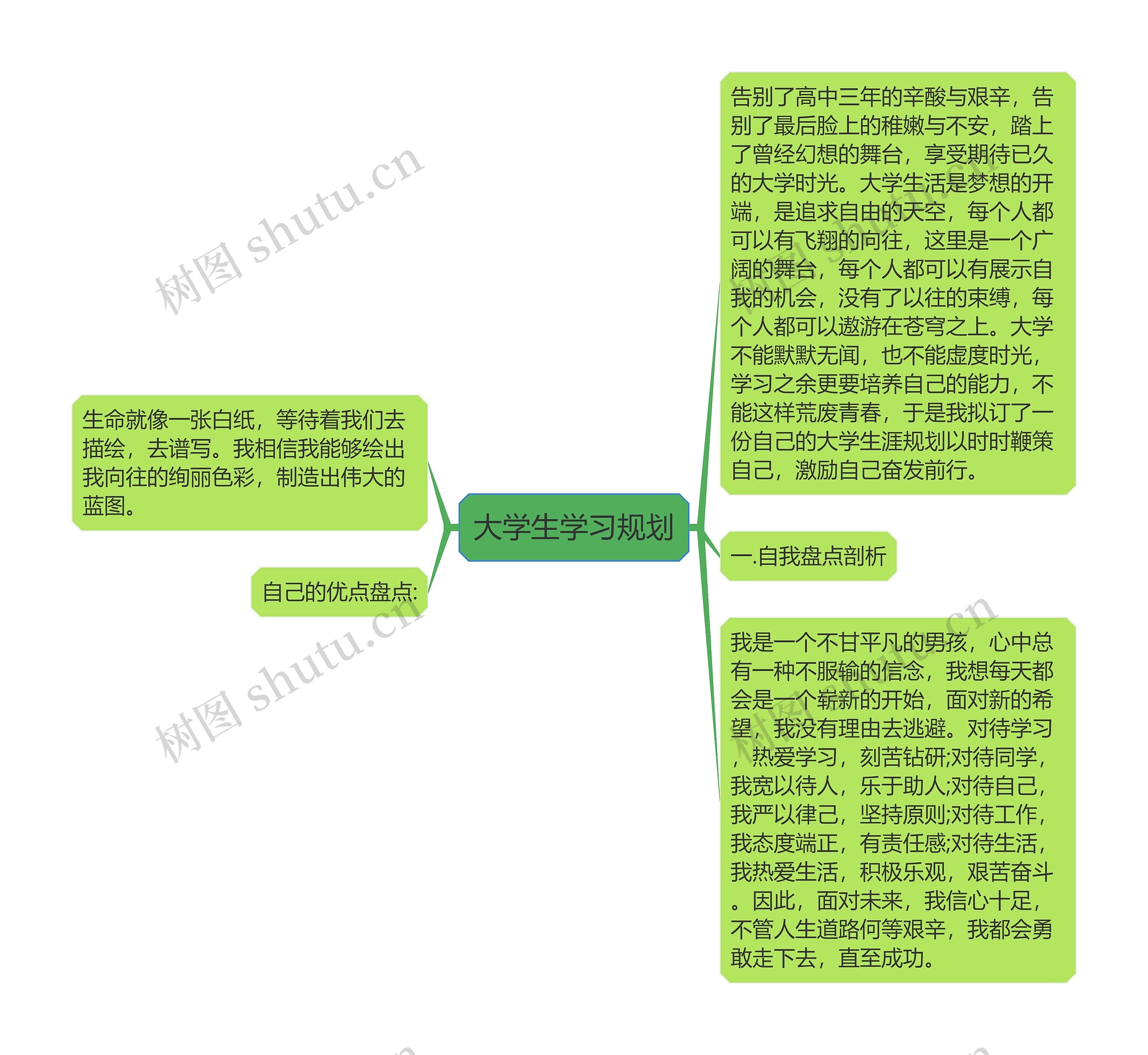 大学生学习规划思维导图