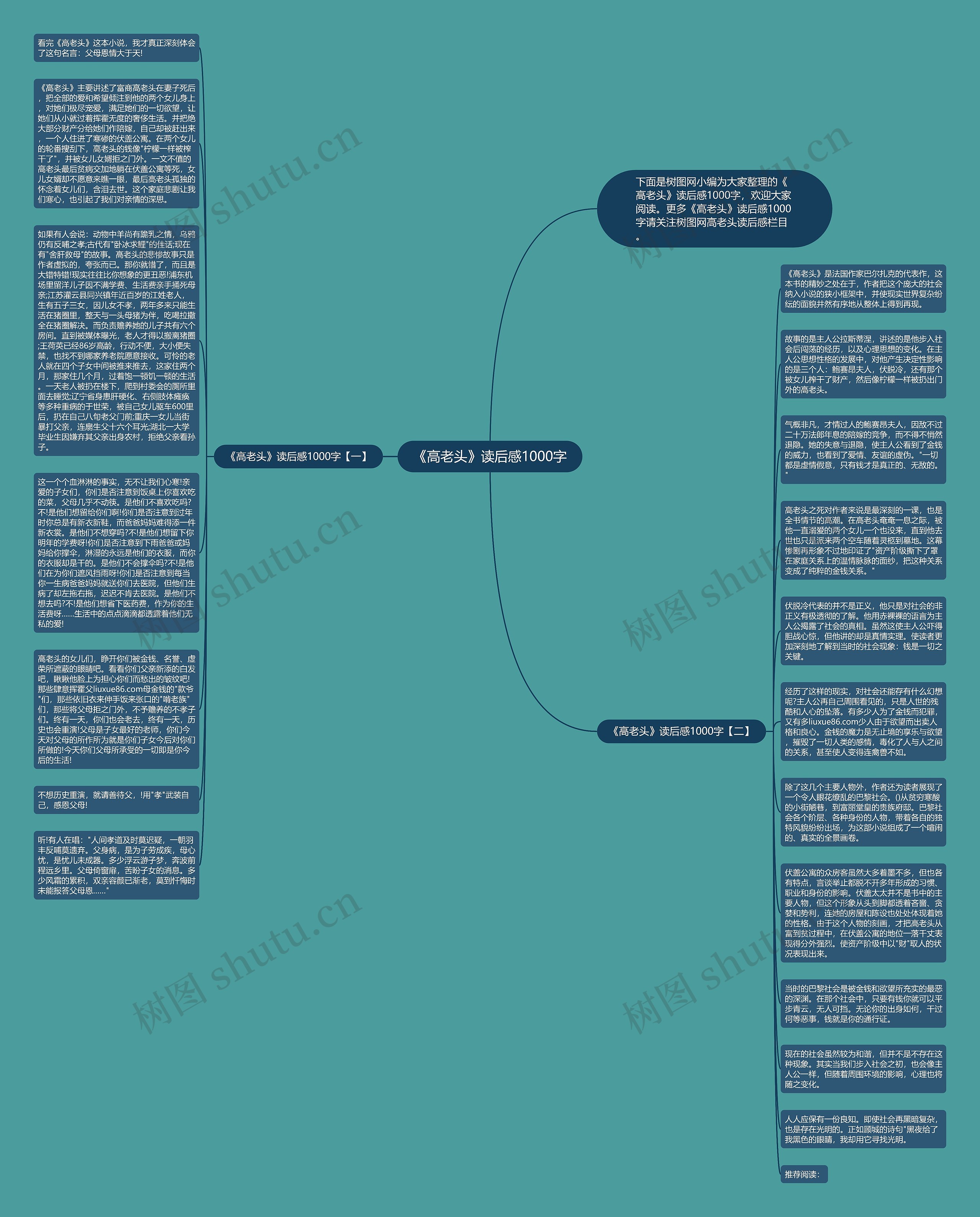 《高老头》读后感1000字思维导图