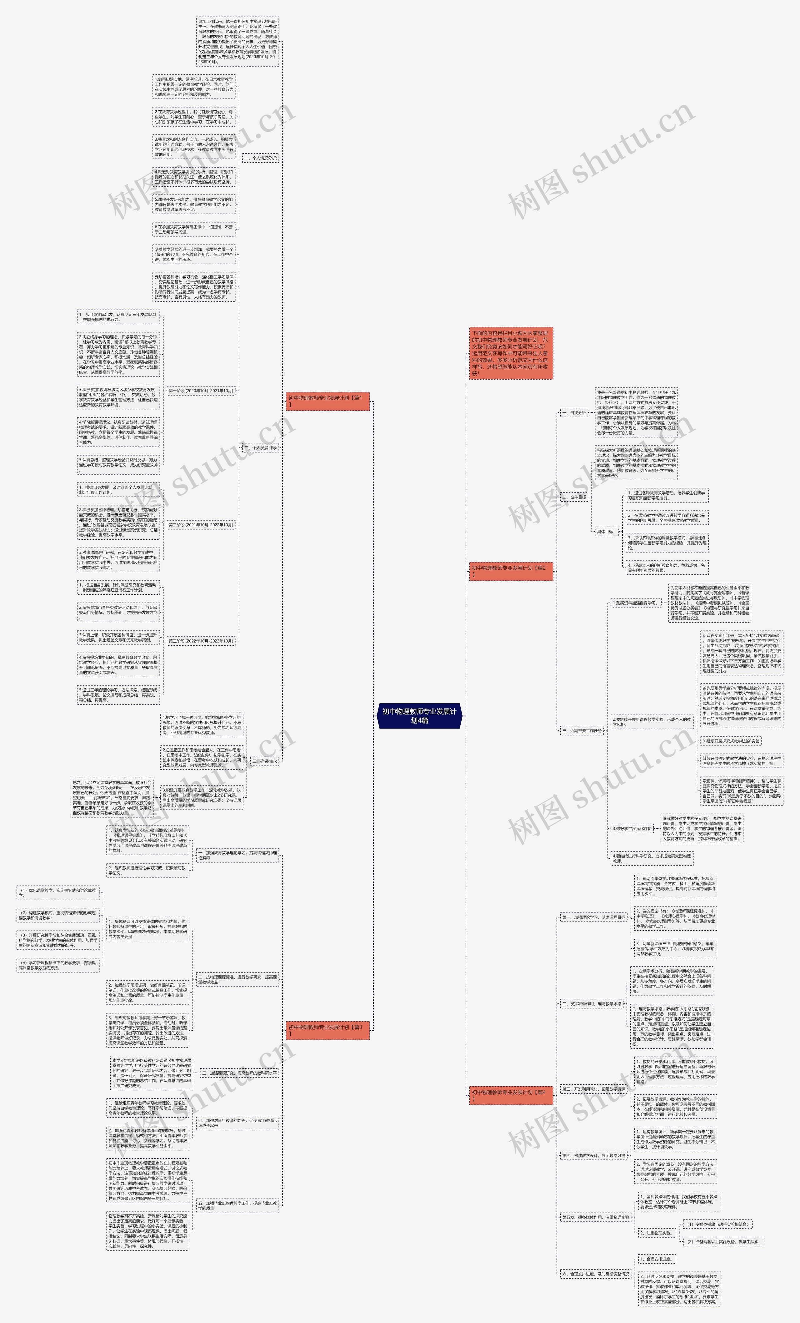 初中物理教师专业发展计划4篇思维导图