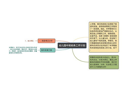 幼儿园中班班务工作计划