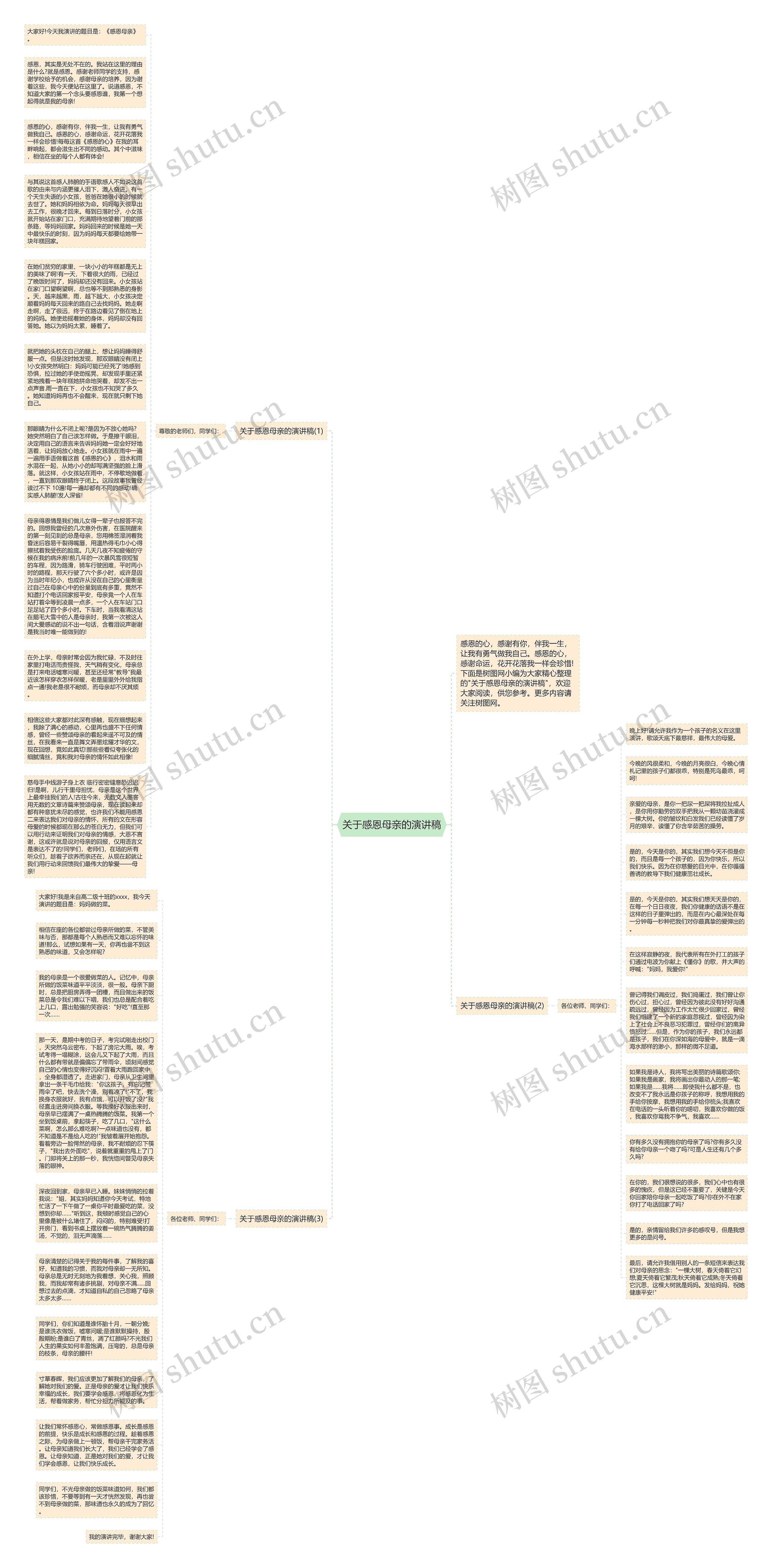 关于感恩母亲的演讲稿思维导图