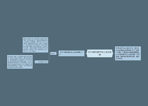 2016猴年春节收心会讲话稿