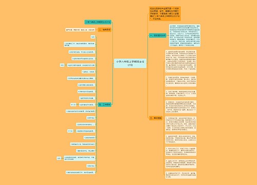 小学六年级上学期班主任计划