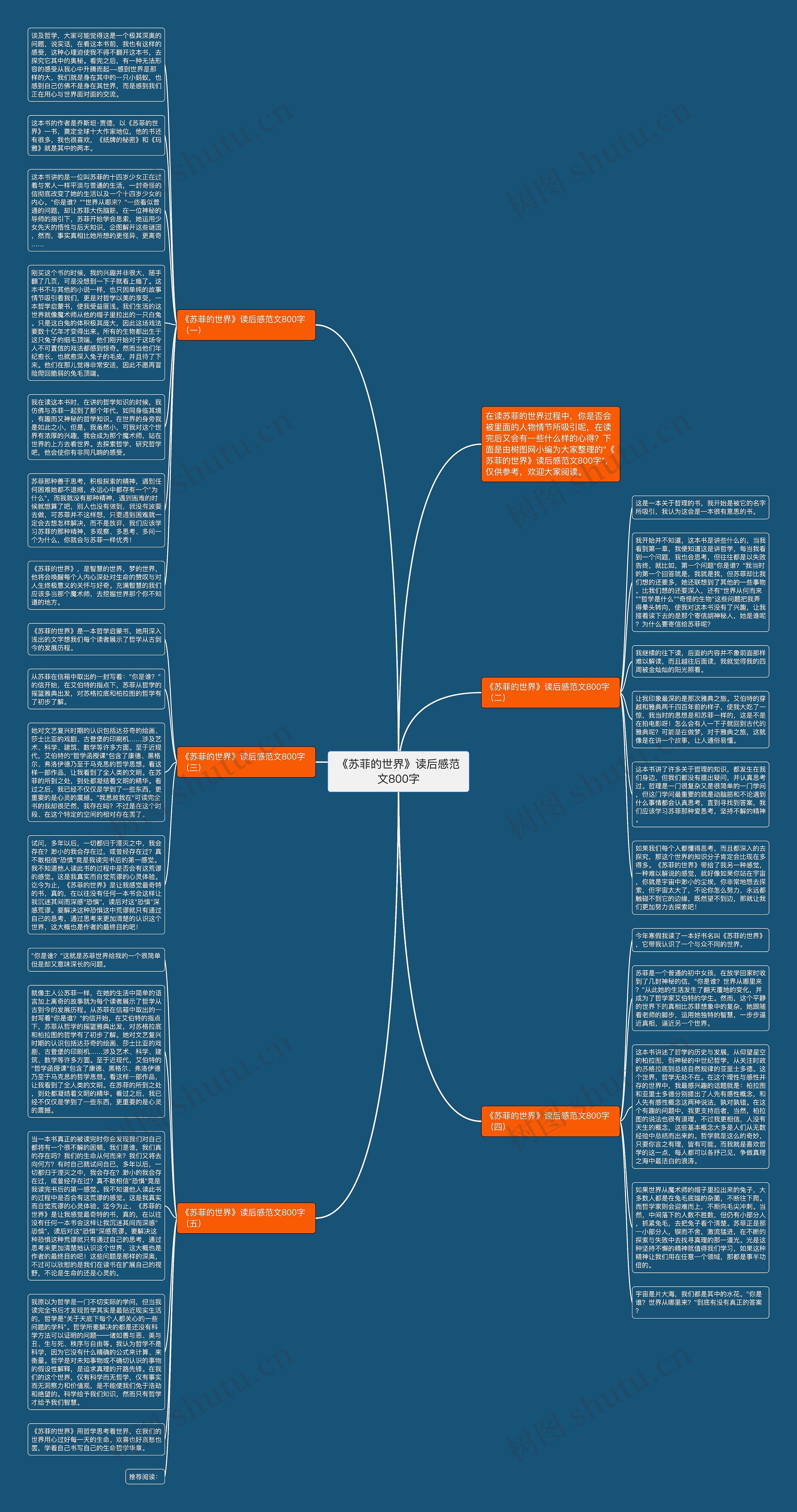 《苏菲的世界》读后感范文800字思维导图