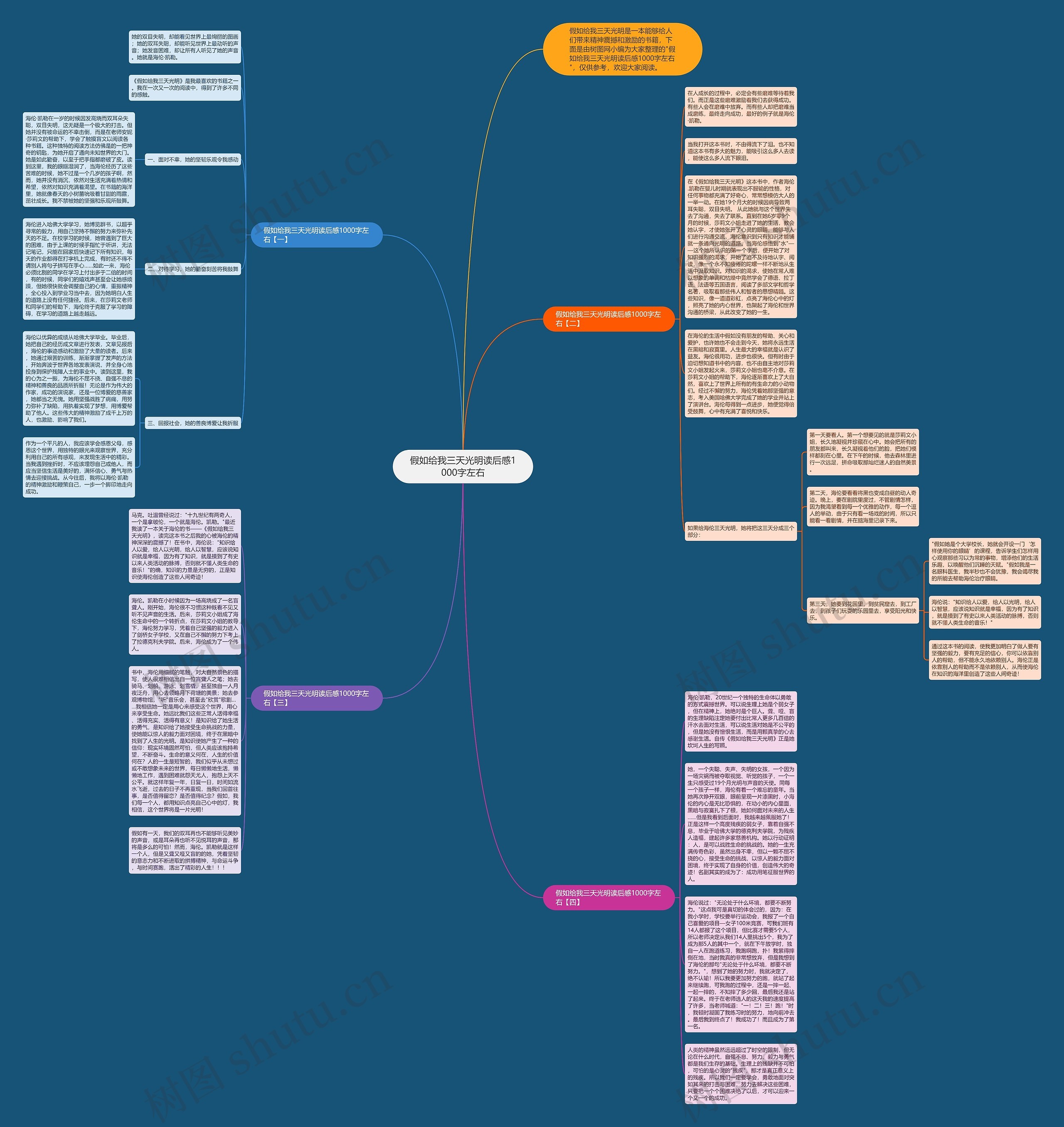 假如给我三天光明读后感1000字左右思维导图
