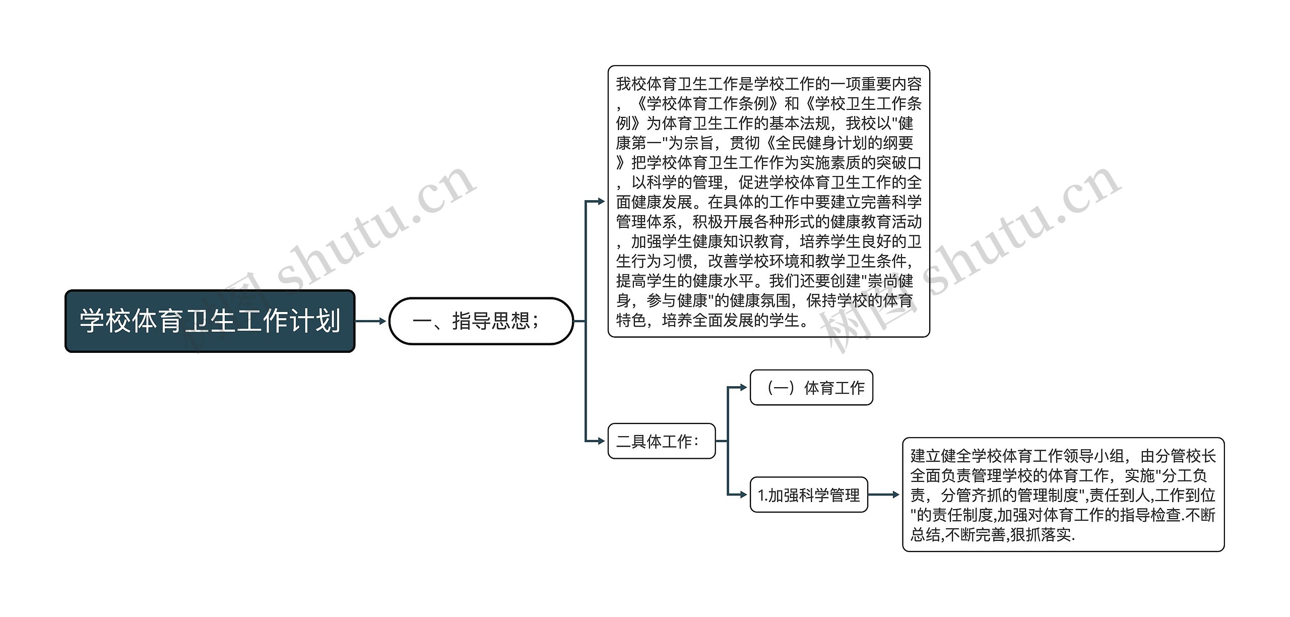 学校体育卫生工作计划思维导图