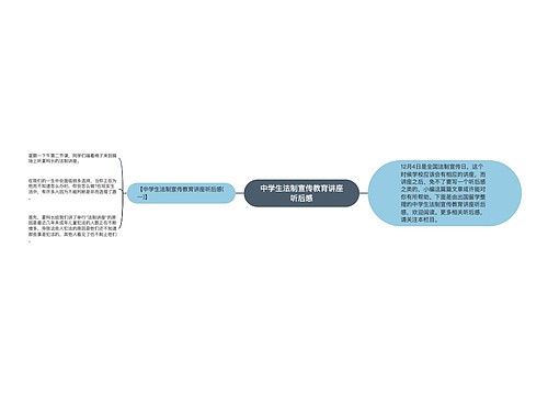 中学生法制宣传教育讲座听后感