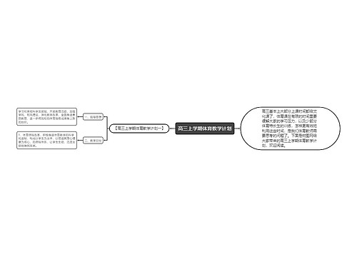 高三上学期体育教学计划