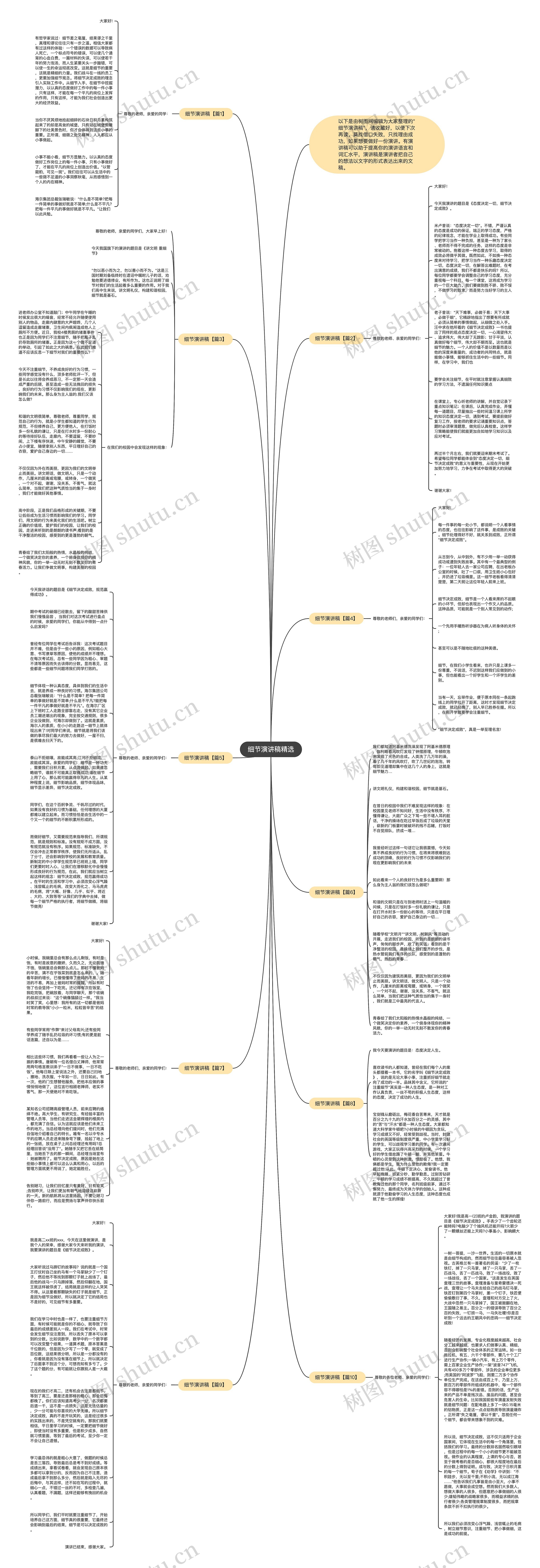 细节演讲稿精选思维导图