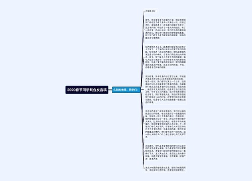 2020春节同学聚会发言稿