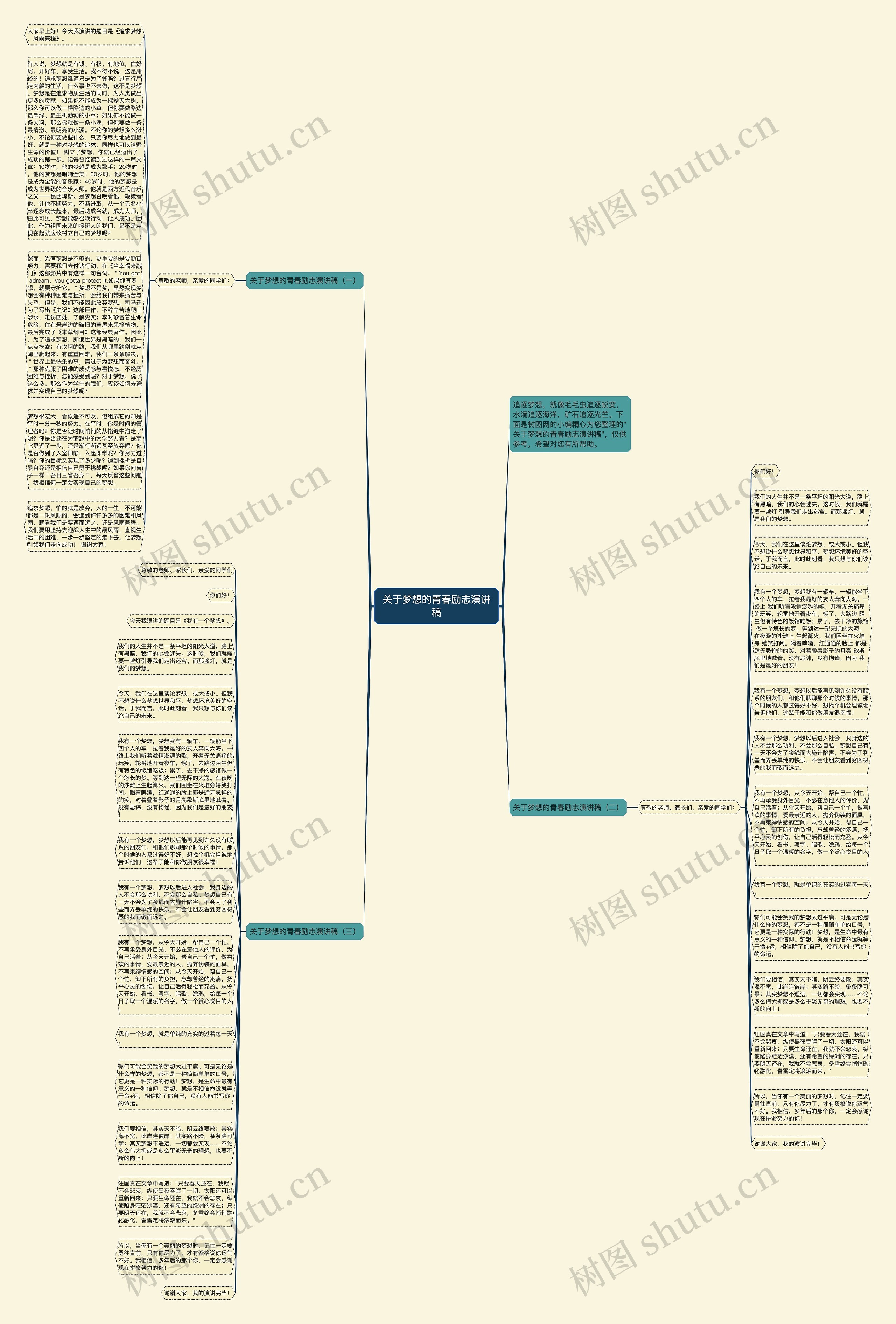 关于梦想的青春励志演讲稿思维导图