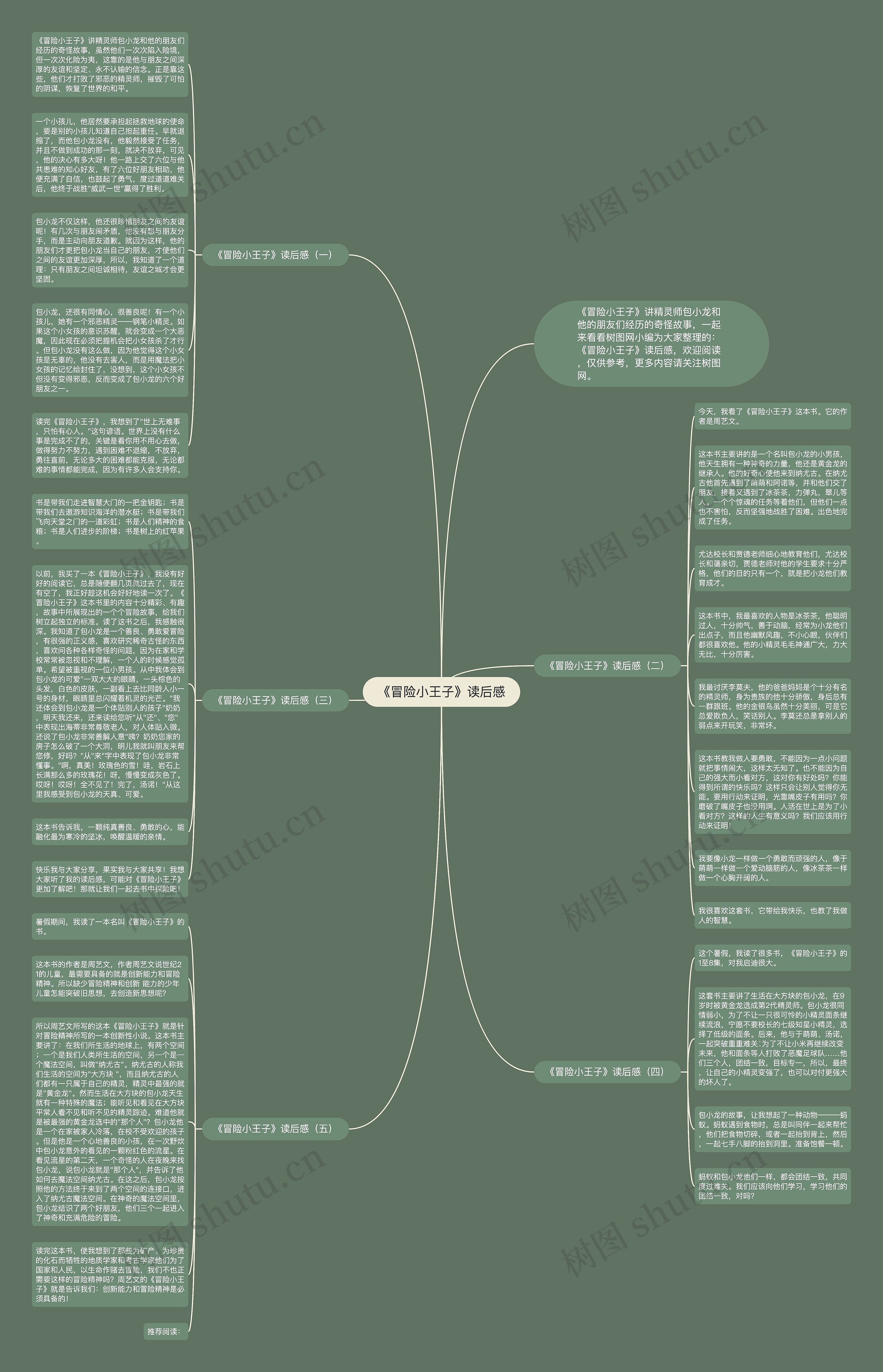 《冒险小王子》读后感思维导图