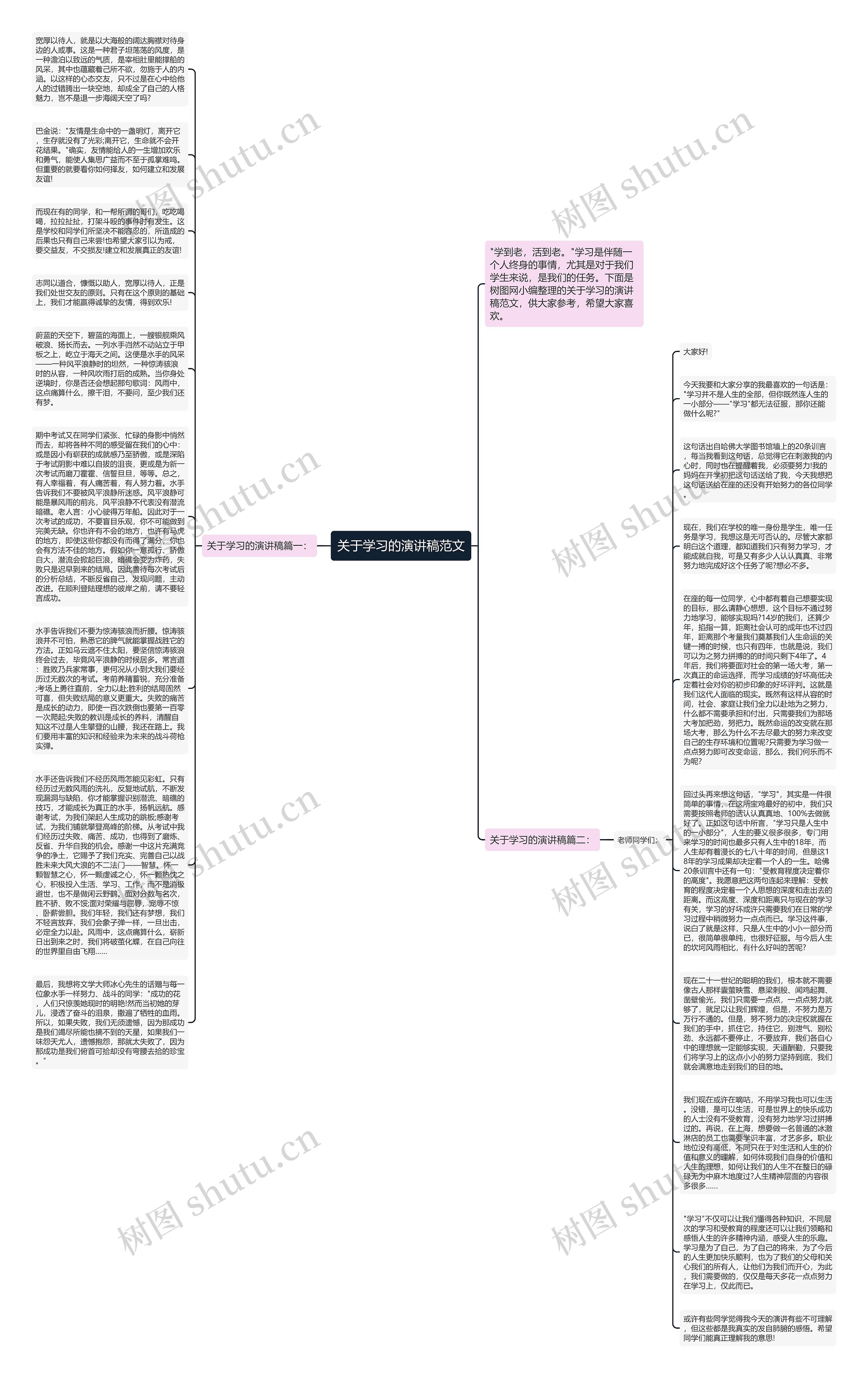 关于学习的演讲稿范文思维导图
