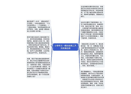 小学作文—假如给我三天光明读后感