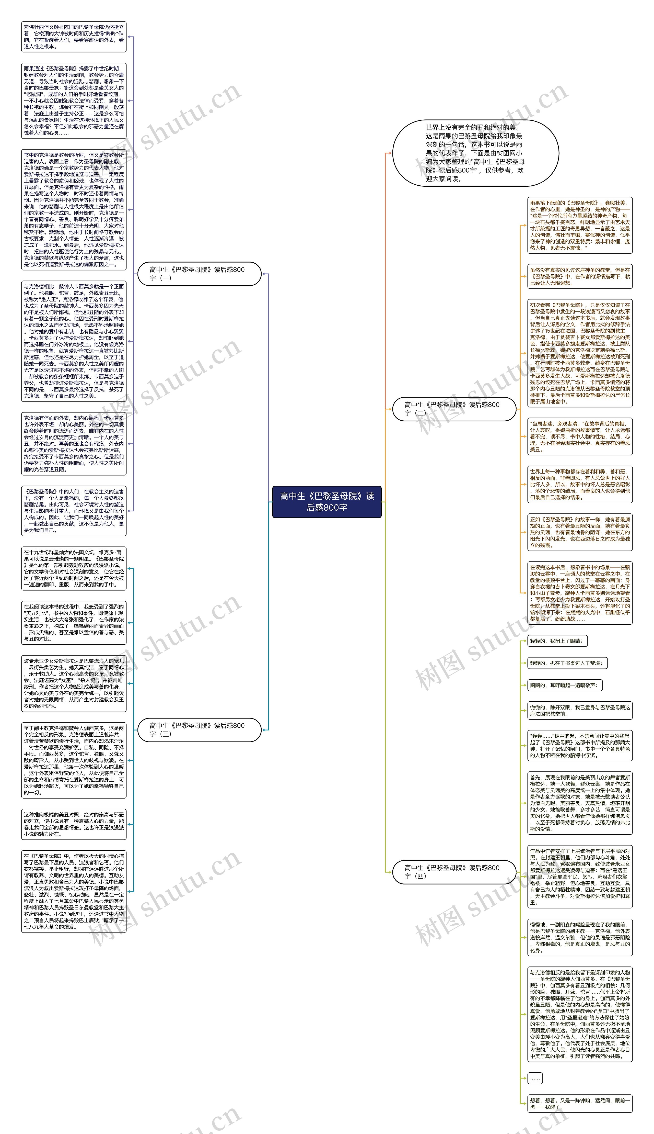 高中生《巴黎圣母院》读后感800字思维导图