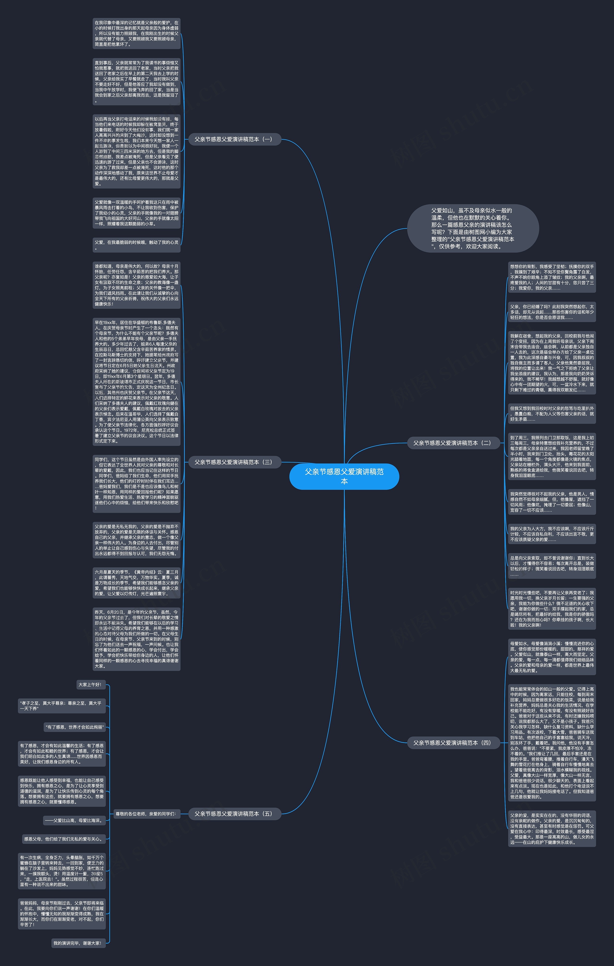 父亲节感恩父爱演讲稿范本思维导图