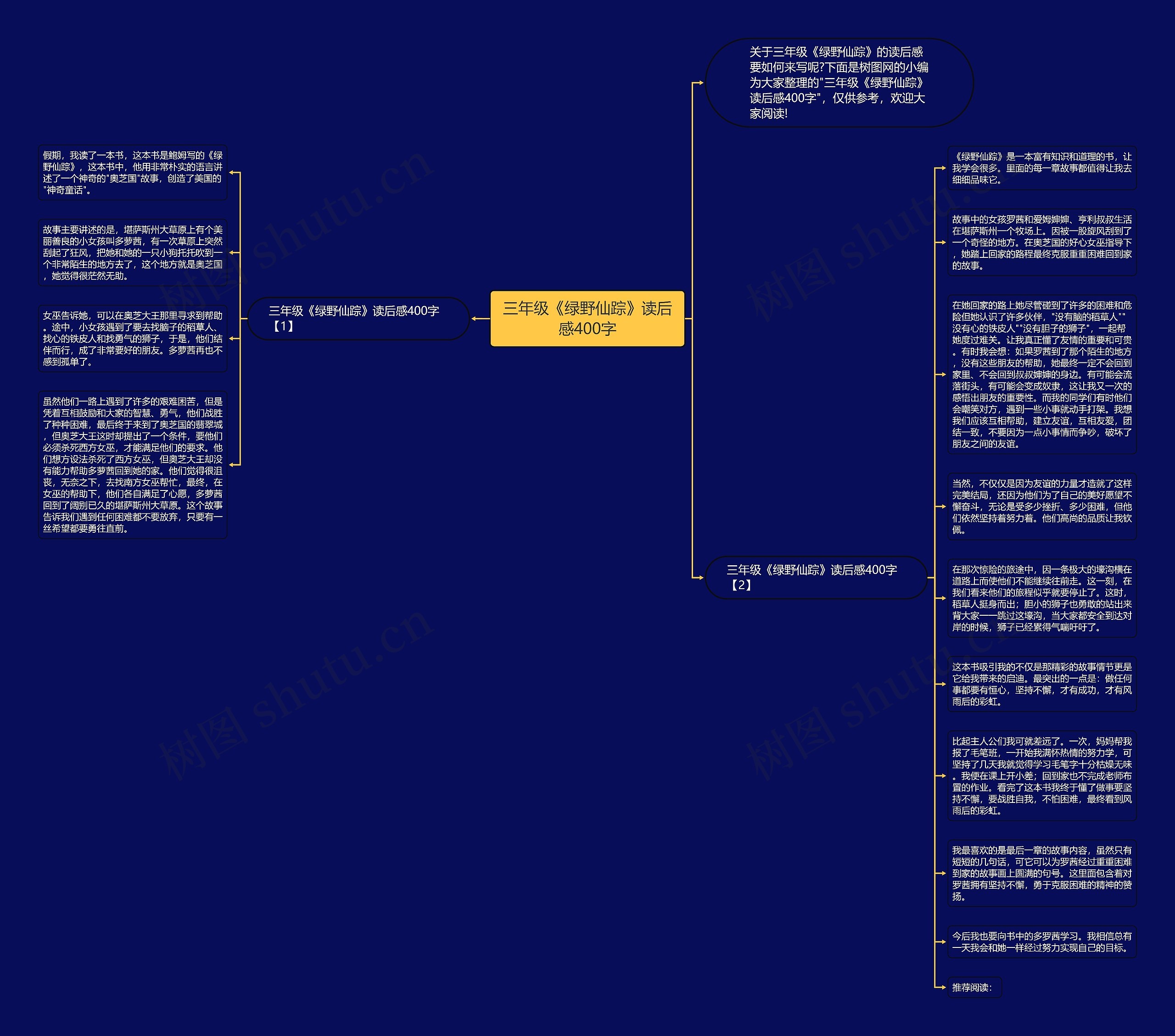 三年级《绿野仙踪》读后感400字思维导图