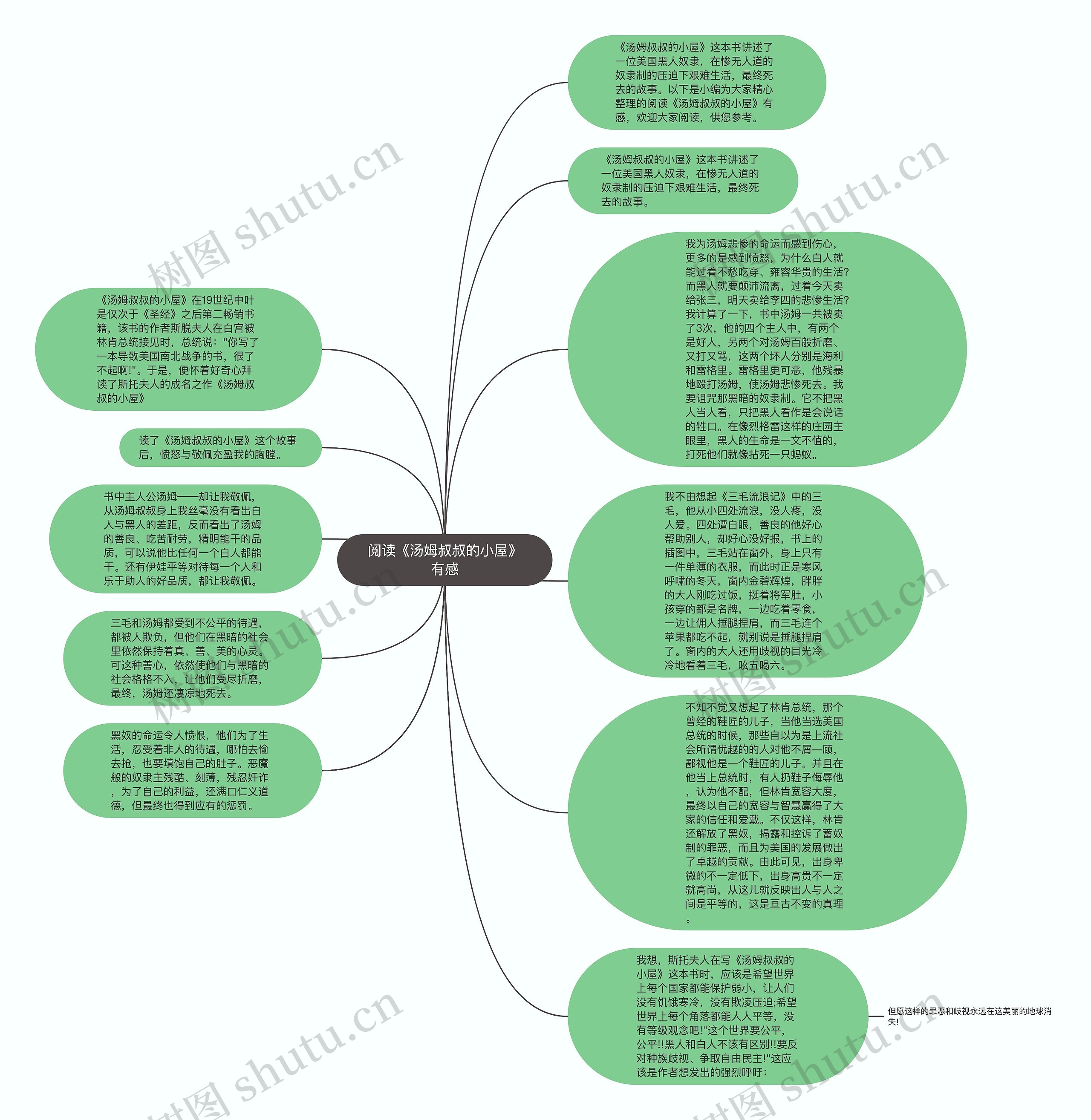 阅读《汤姆叔叔的小屋》有感思维导图