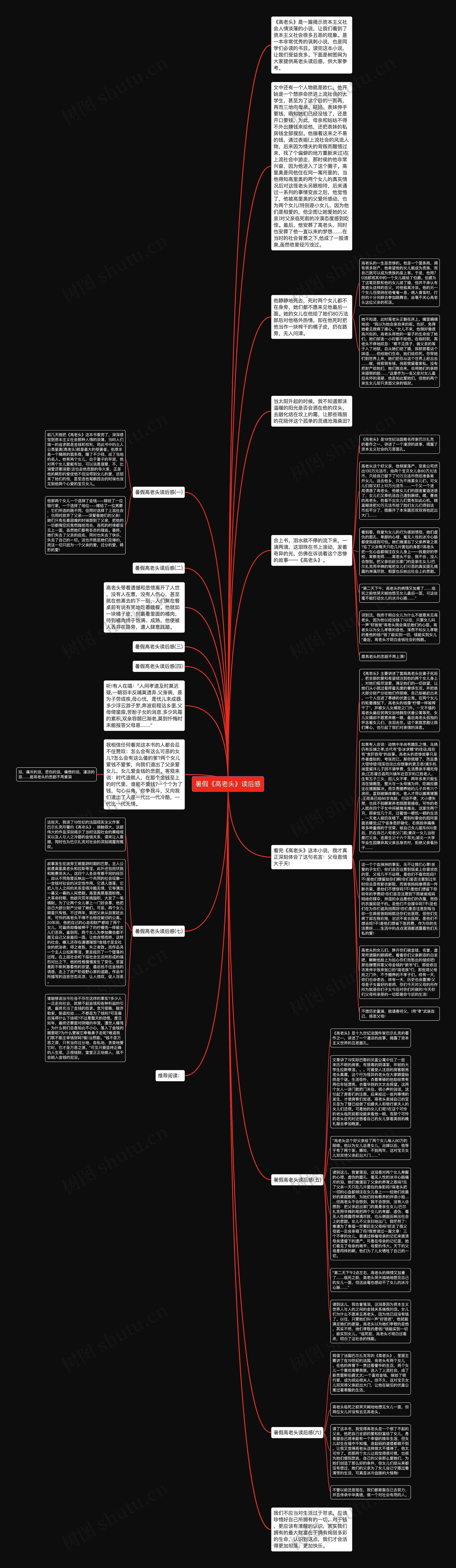 暑假《高老头》读后感思维导图