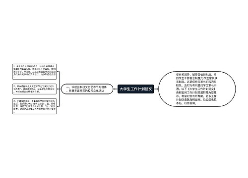 大学生工作计划范文