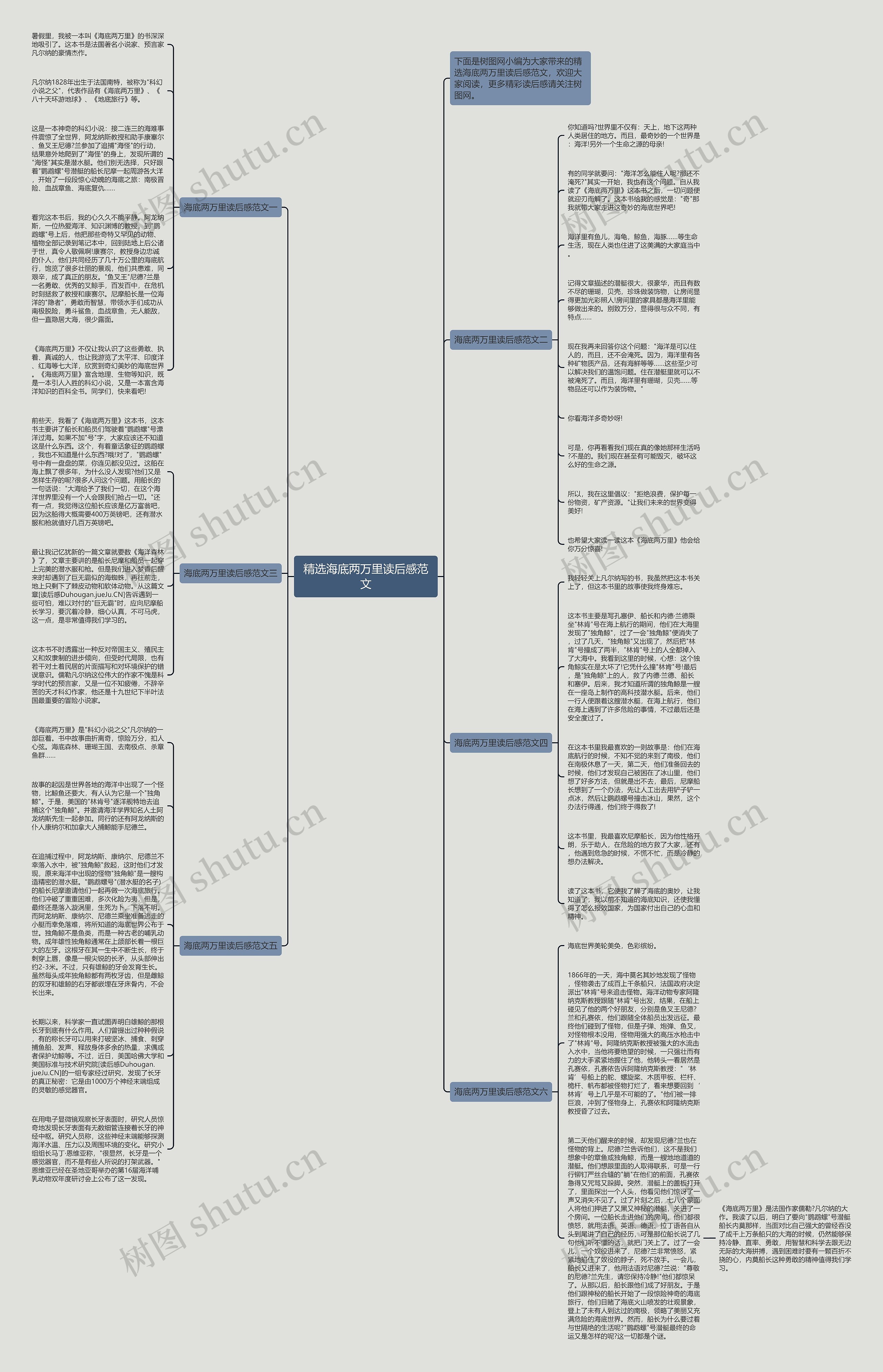 精选海底两万里读后感范文思维导图