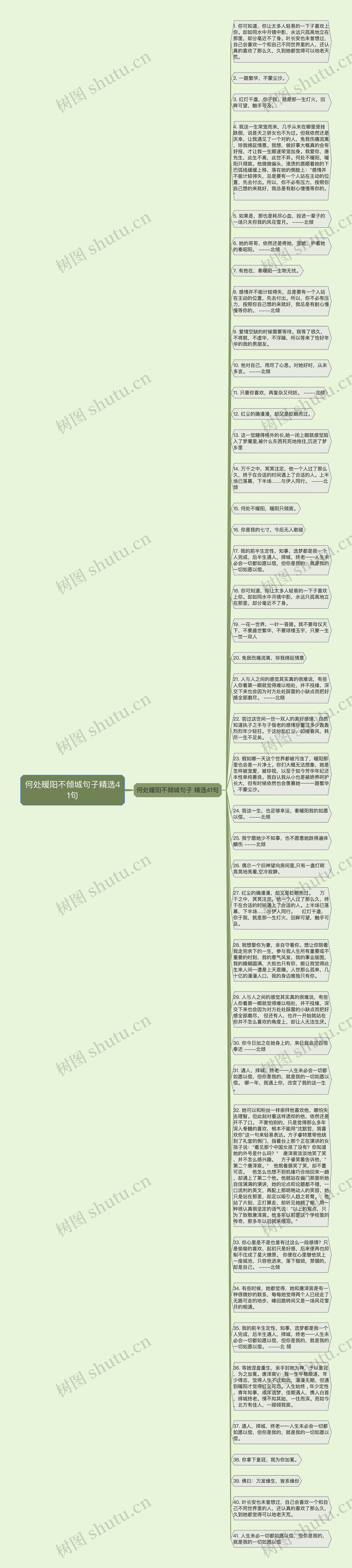 何处暖阳不倾城句子精选41句思维导图