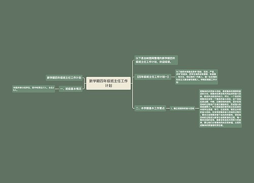 新学期四年级班主任工作计划