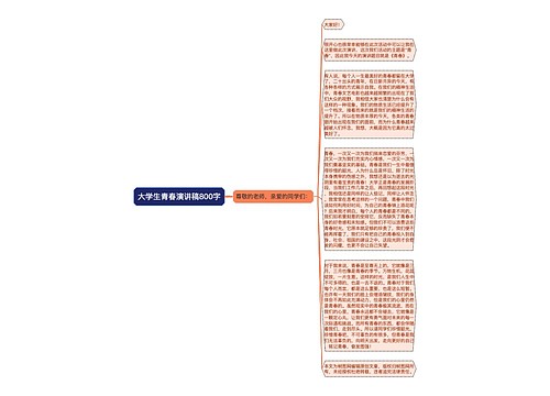 大学生青春演讲稿800字