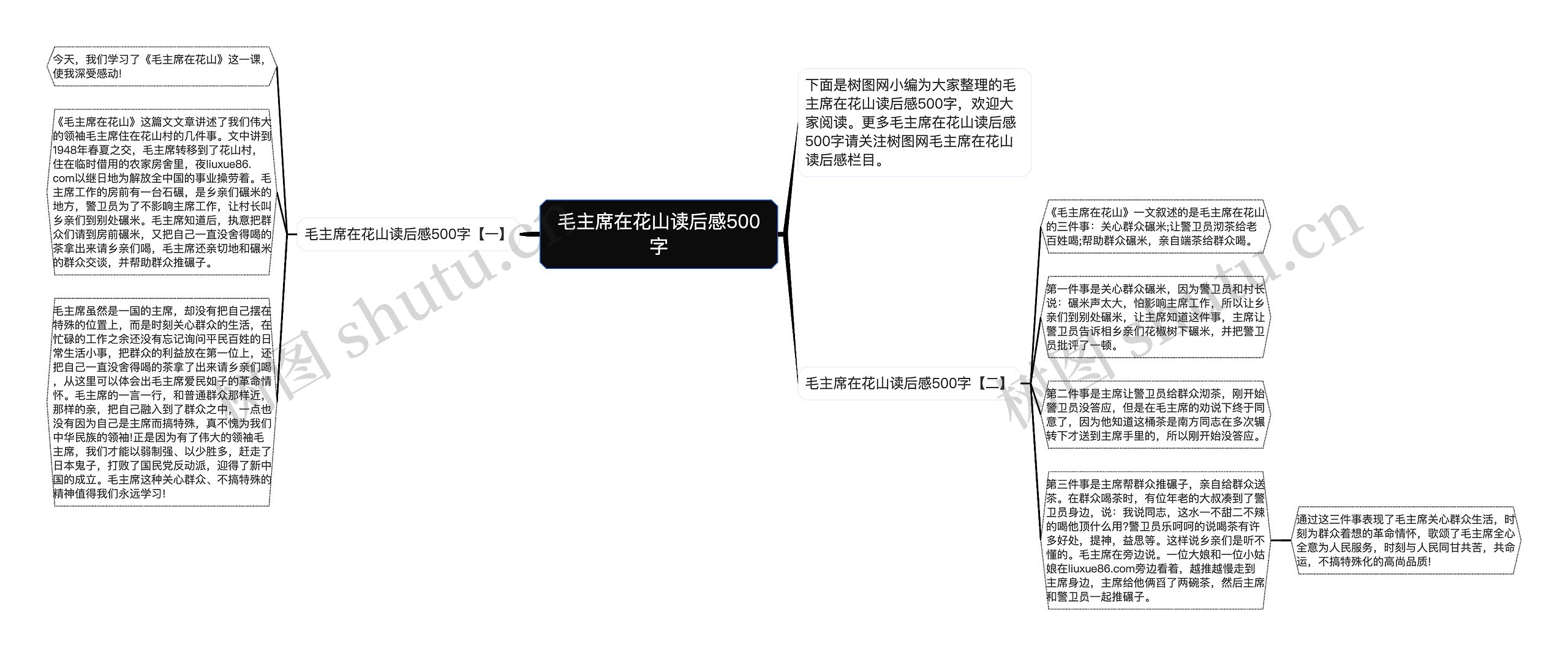 毛主席在花山读后感500字思维导图