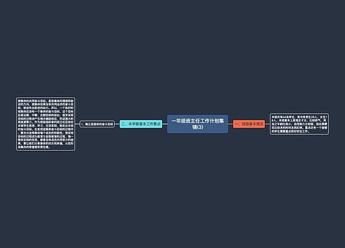 一年级班主任工作计划集锦(3)