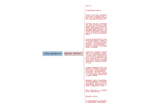 父爱如山演讲稿800字