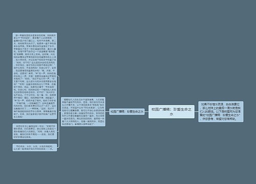 校园广播稿：珍爱生命之水