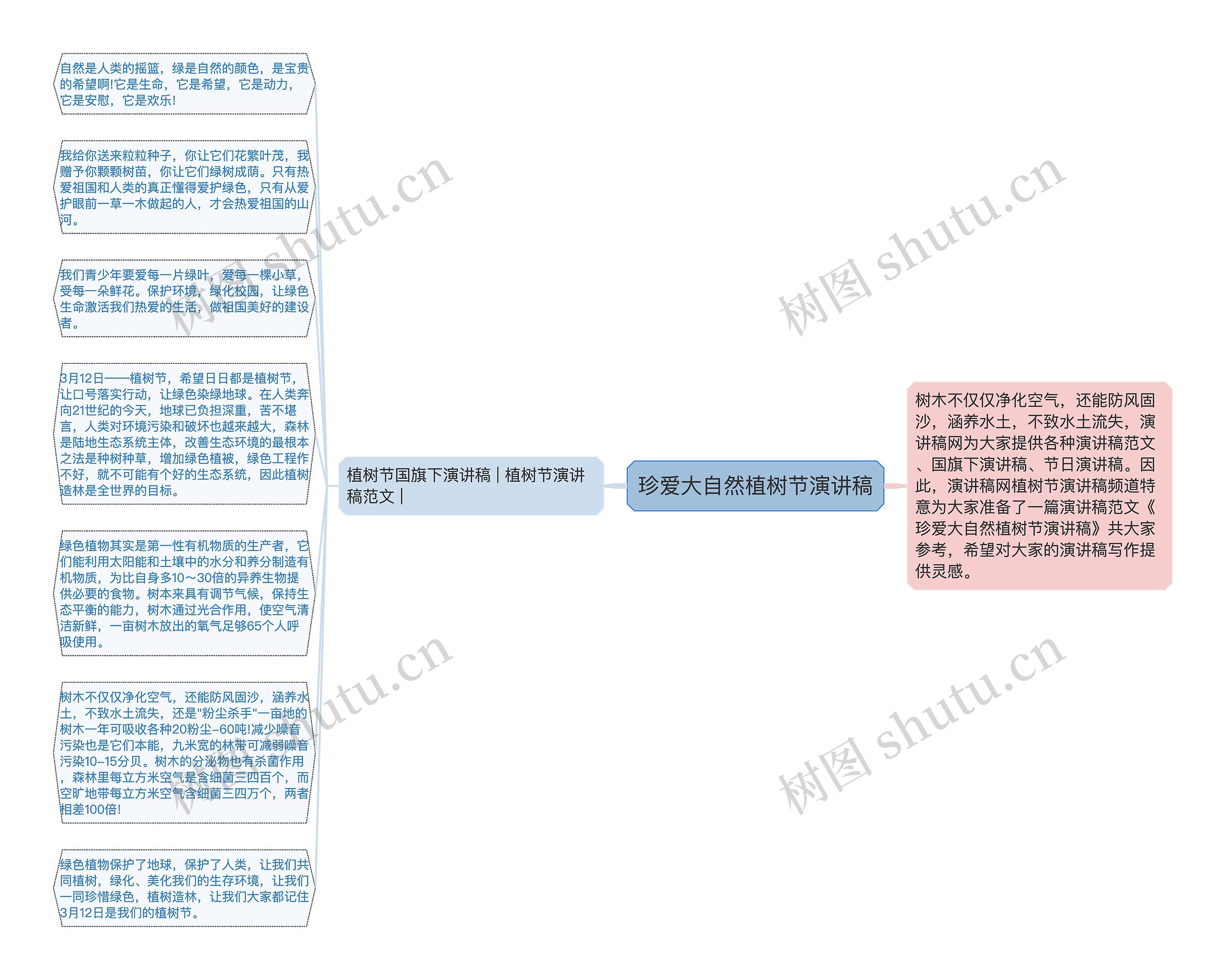 珍爱大自然植树节演讲稿思维导图