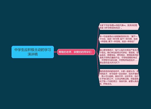 中学生应积极主动的学习演讲稿