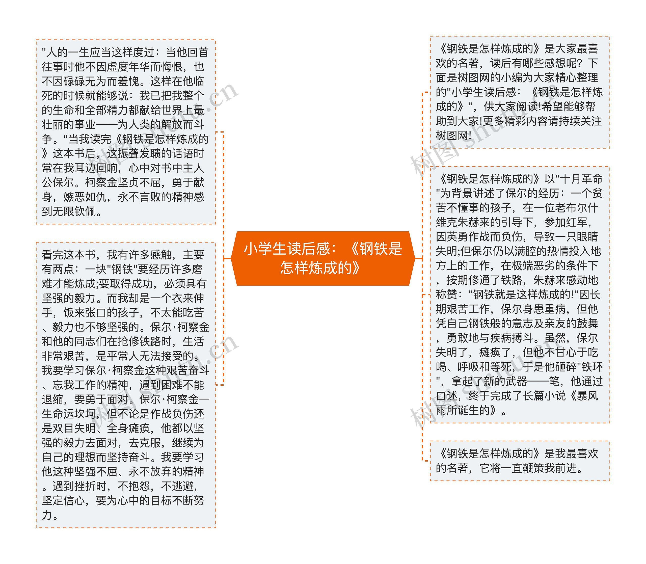 小学生读后感：《钢铁是怎样炼成的》思维导图