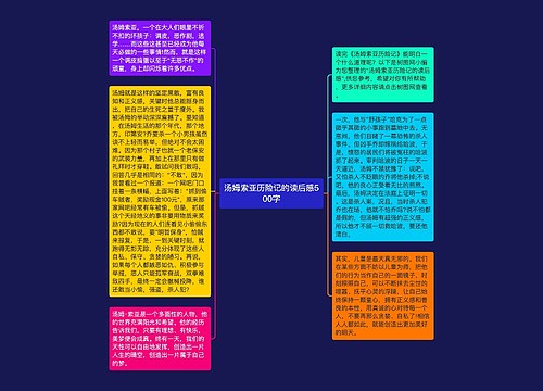 汤姆索亚历险记的读后感500字