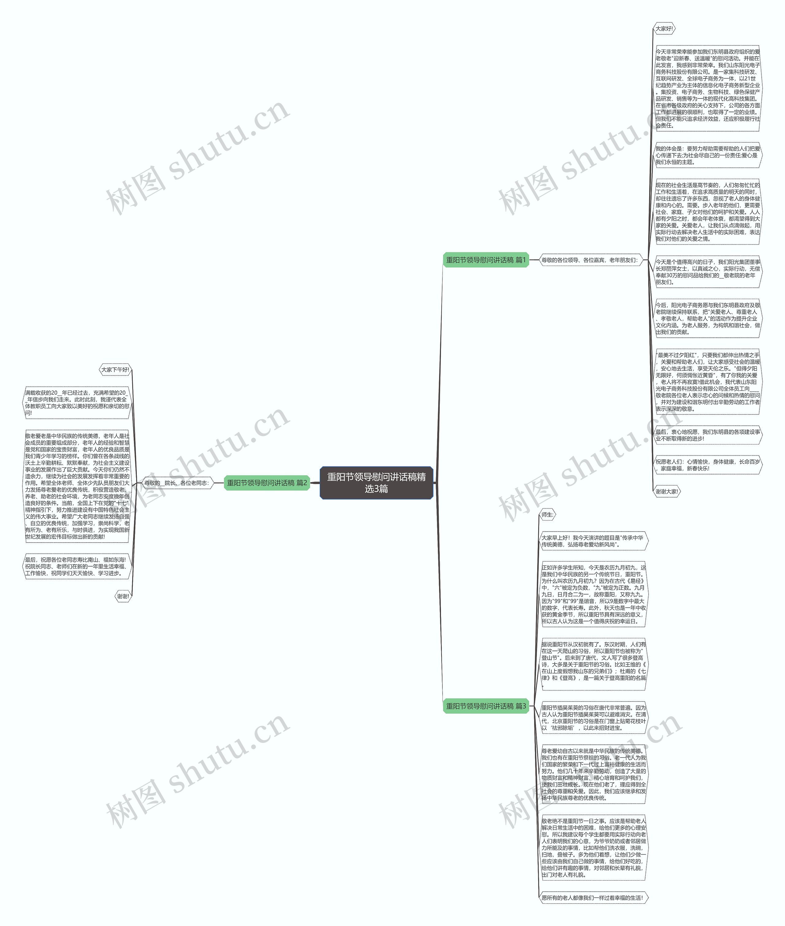 重阳节领导慰问讲话稿精选3篇思维导图