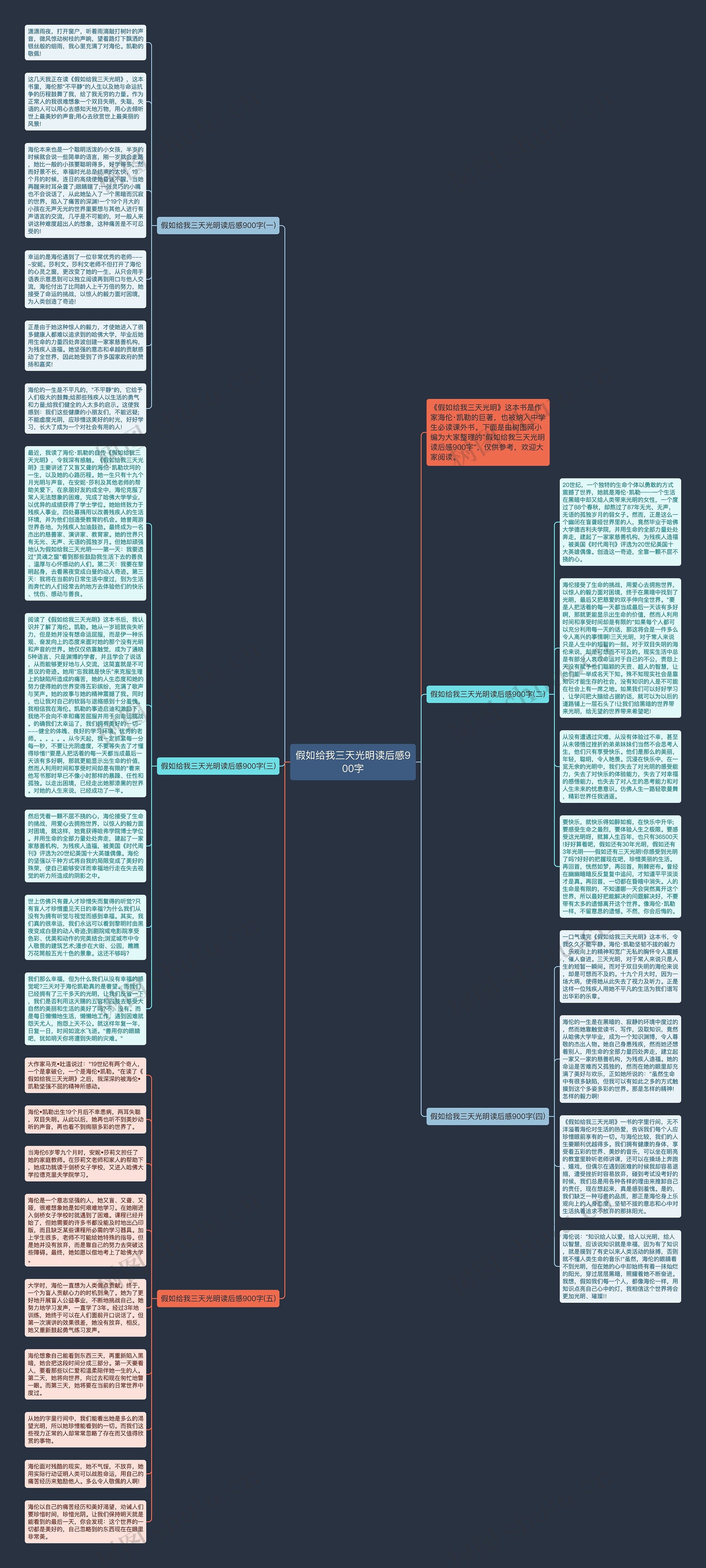 假如给我三天光明读后感900字思维导图