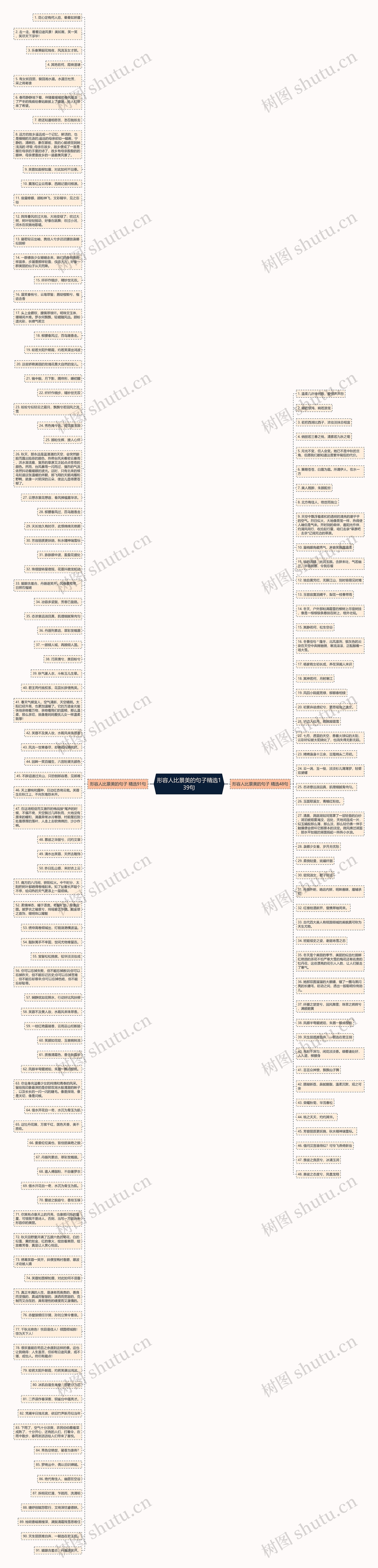 形容人比景美的句子精选139句思维导图