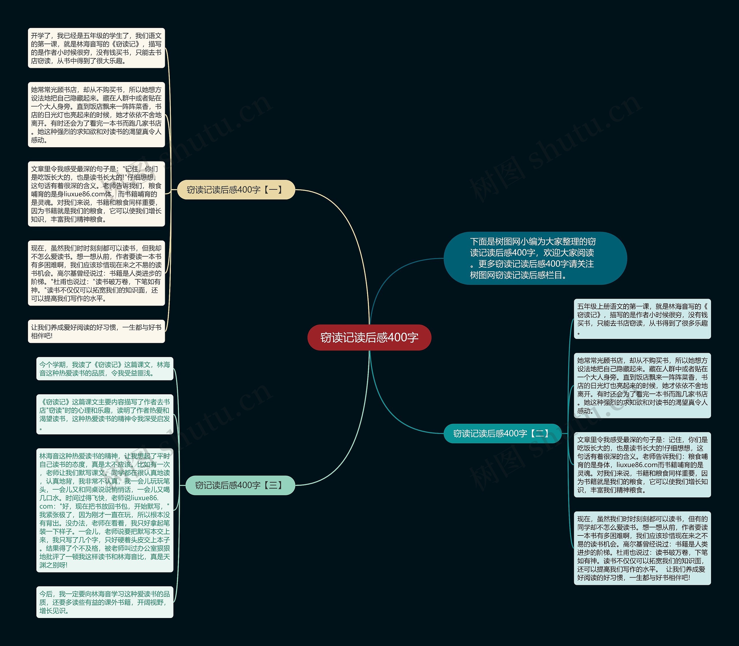 窃读记读后感400字思维导图