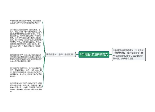 2014妇女节演讲稿范文