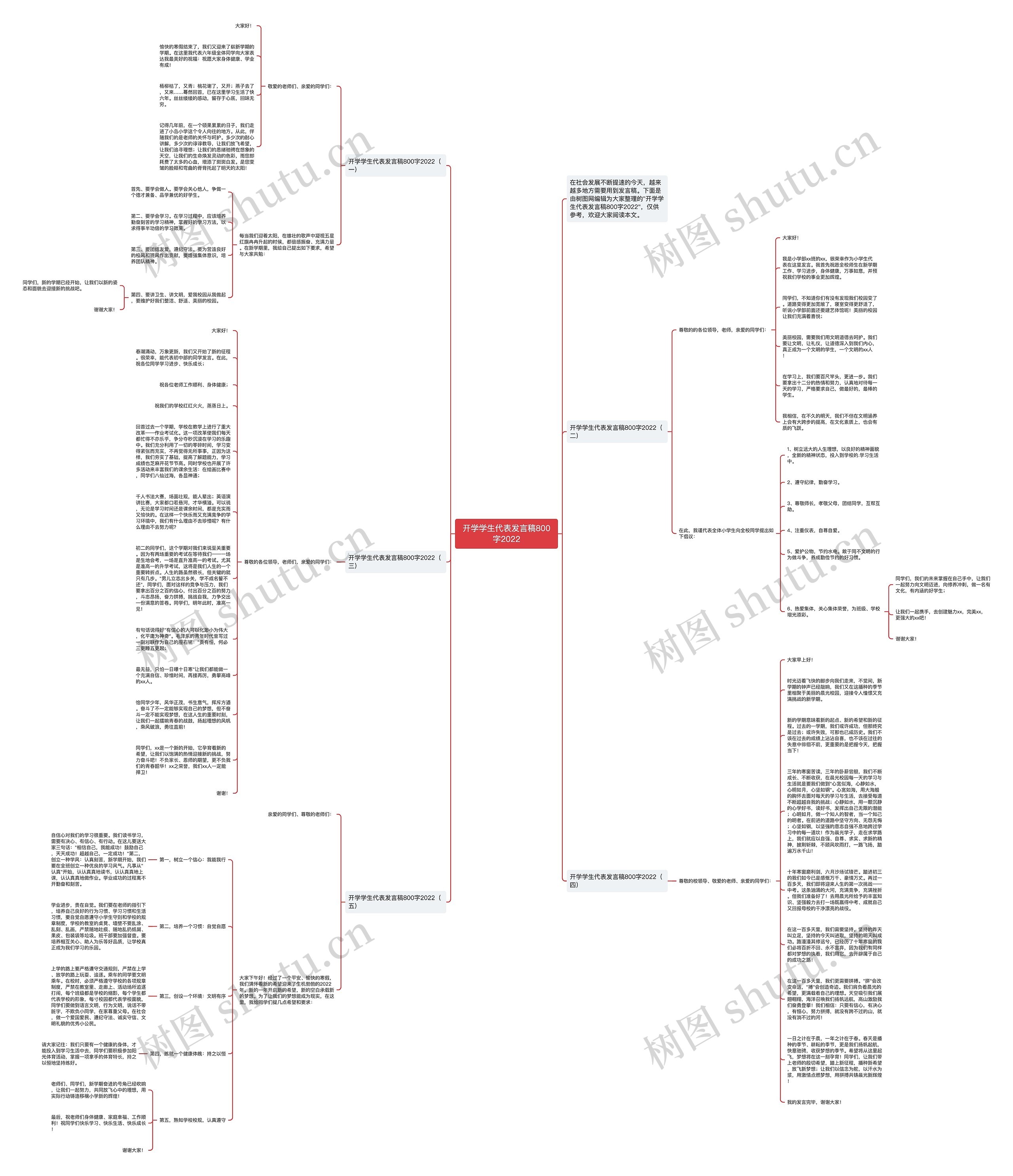开学学生代表发言稿800字2022思维导图