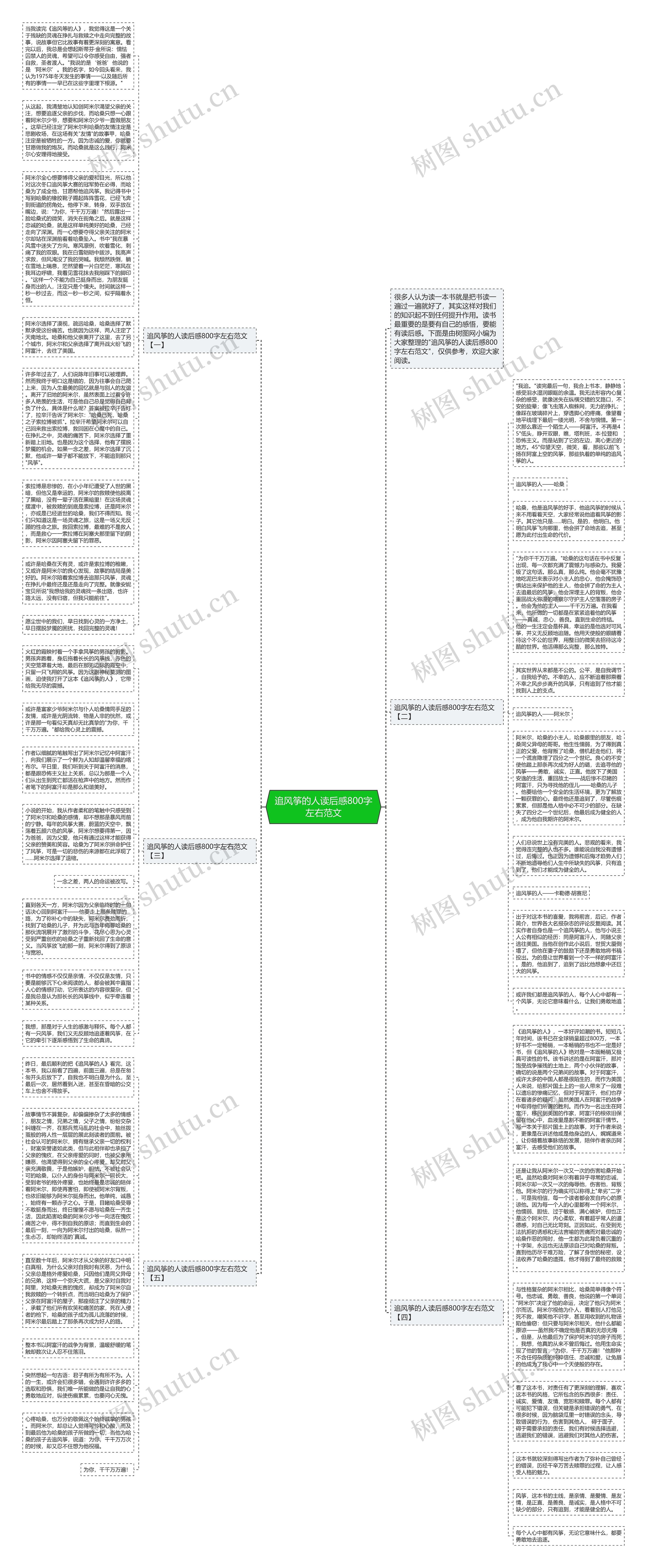 追风筝的人读后感800字左右范文思维导图