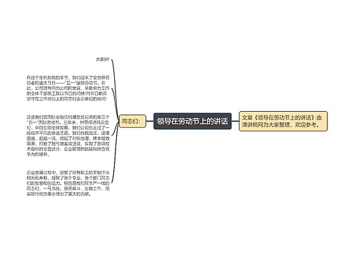 领导在劳动节上的讲话 领导在劳动节上的讲话