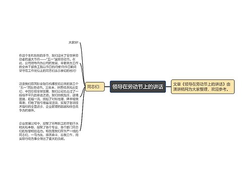 领导在劳动节上的讲话